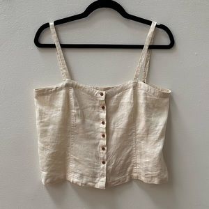 Everlane linen button front tank 6